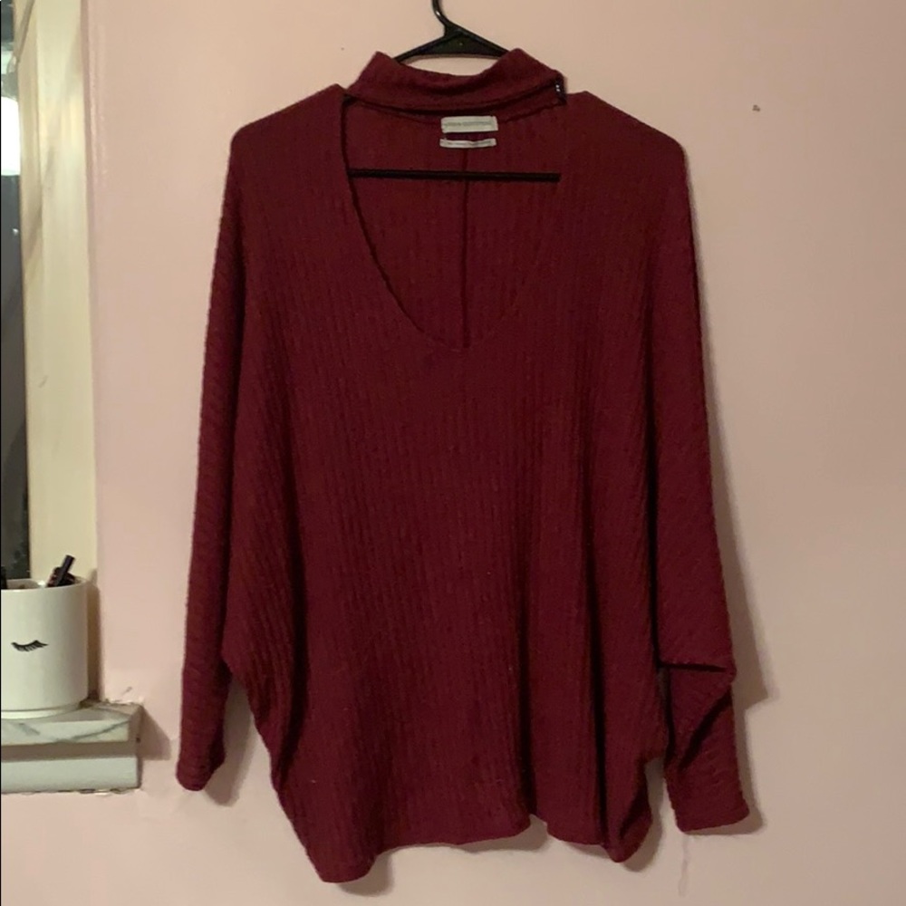 Dark red long sleeve sweater